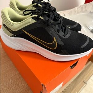 New Nike Black and Gold Athletic Sneakers